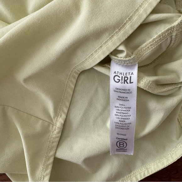 Athleta Girl Lime Yellow Shorts Size L/12 - Picture 3 of 4